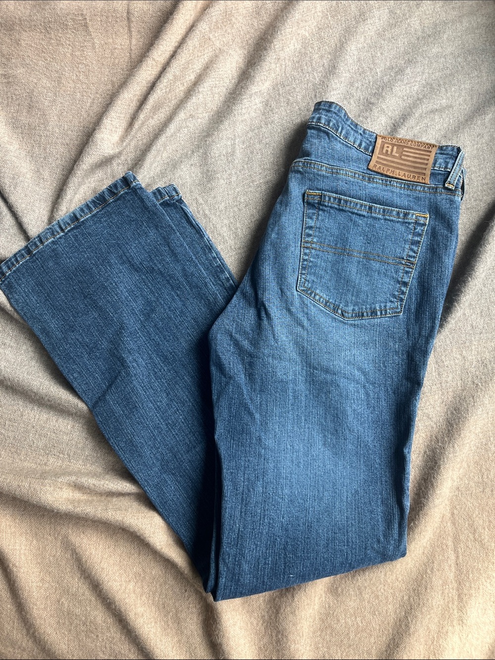 Vintage Ralph Lauren Classic Fit Kelly Jean Bootcut Jeans in Blue Waist 10x32